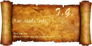 Tar Győző névjegykártya